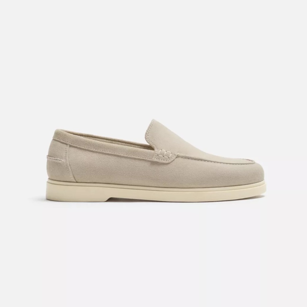 Zara Cream Loafers Minimalist Slip-Ons